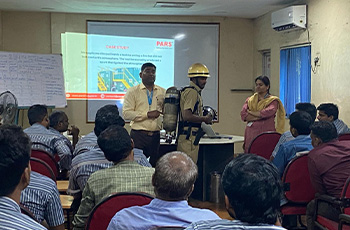 guiding the mock drills of fire safety